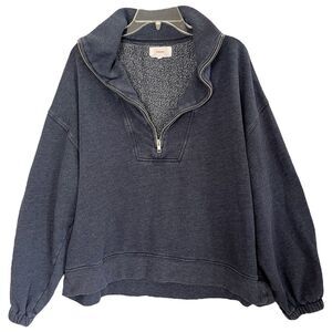 Xirena Oliver Sweatshirt Sz XL Coastal Preppy Effortless Cool Girl Lived In Blue